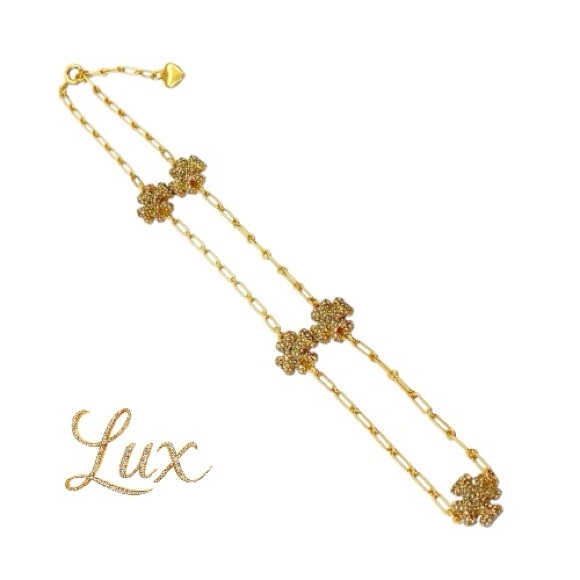 Tory Burch ROXANNE CHAIN PAVÉ DELICATE NECKLACE. - Picture 4 of 4